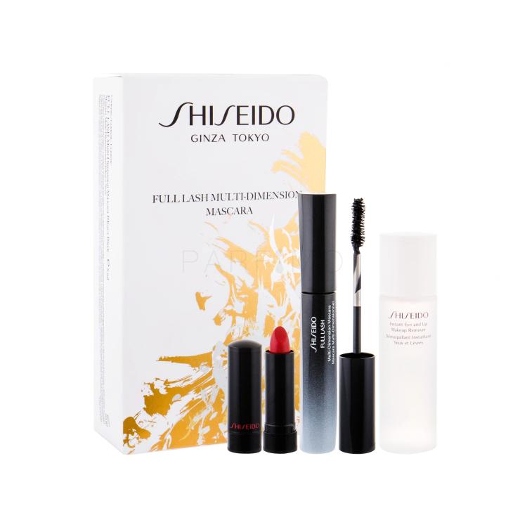 Shiseido Full Lash Multi-Dimension Pacco regalo mascara 8 ml + rossetto Rouge Rouge 2,5 g RD501 Ruby Copper + struccante Instant Eye And Lip Makeup Remover 30 ml