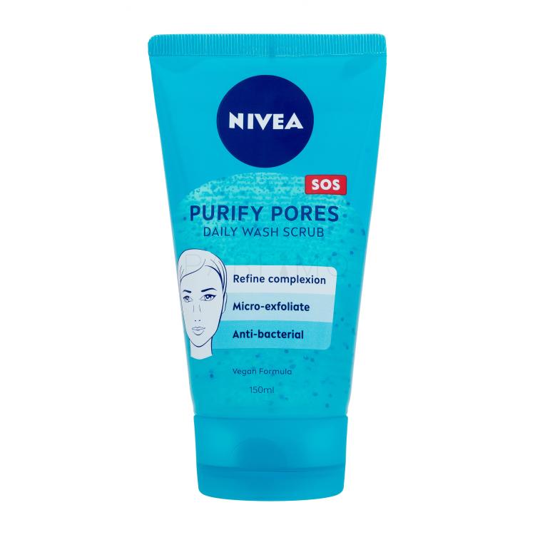 Nivea Purify Pores Daily Wash Scrub Peeling viso donna 150 ml