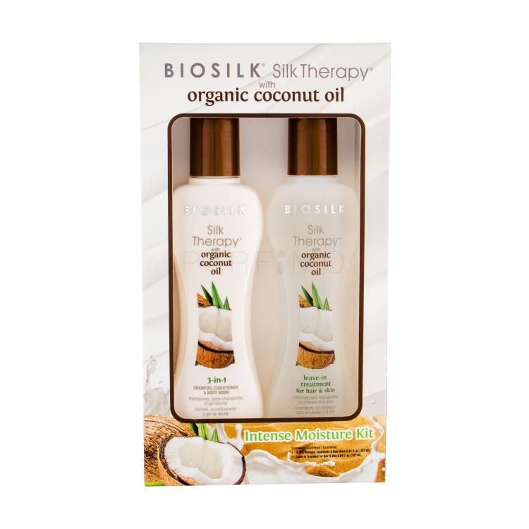 Farouk Systems Biosilk Silk Therapy Organic Coconut Oil Pacco regalo shampoo 3in1 167 ml + trattamento senza risciaquo 167 ml