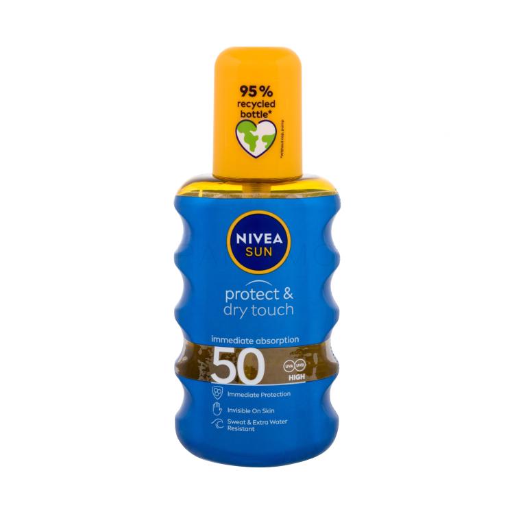 Nivea Sun Protect &amp; Dry Touch Invisible Spray SPF50 Protezione solare corpo 200 ml