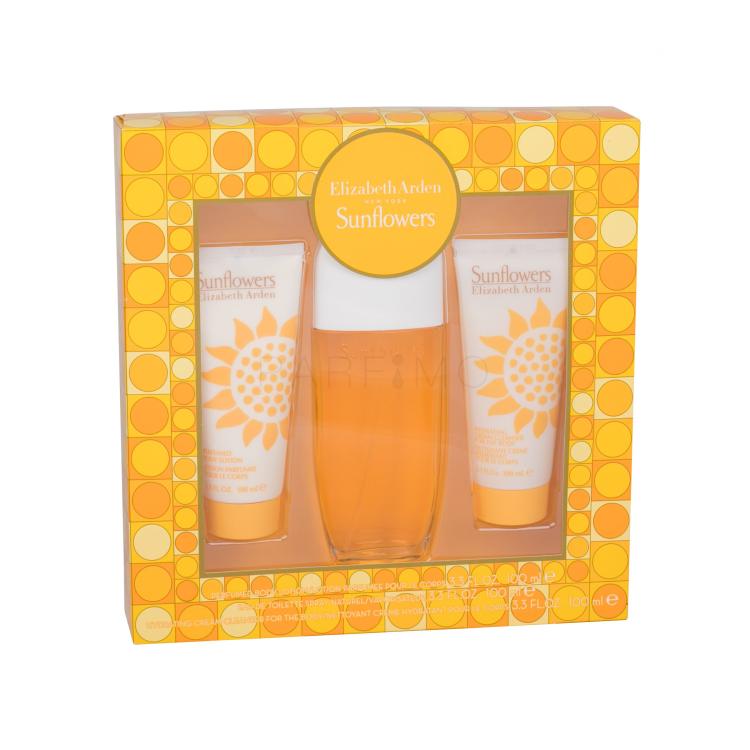 Elizabeth Arden Sunflowers Pacco regalo Eau de Toilette 100 ml + 100 ml lozione per il corpo + 100 ml tělový hydratační crema