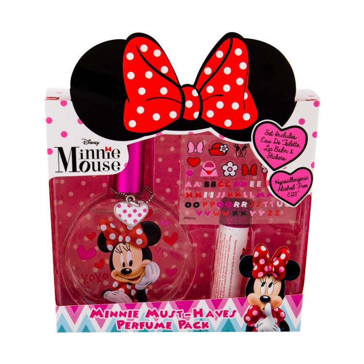 Disney Minnie Mouse Pacco regalo eau de toilette 50 ml + balsamo labbra 3,5 g + adesivi