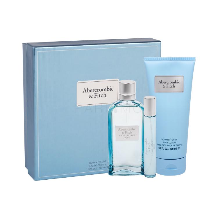 Abercrombie &amp; Fitch First Instinct Blue Pacco regalo eau de parfum 100 ml + eau de parfum 15 ml + lozione corpo 200 ml