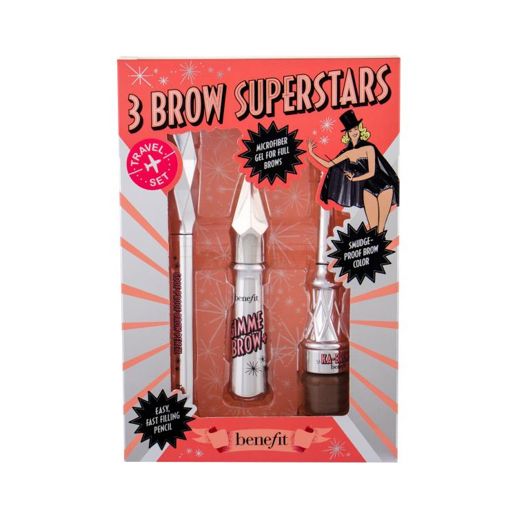 Benefit Gimme Brow+ 3 Brow Superstars Pacco regalo gel volumizzante sopracciglia 3 g + matita sopracciglia Goof Proof 0,17 g + gel per sopracciglia Ka-Brow! 1,5 g