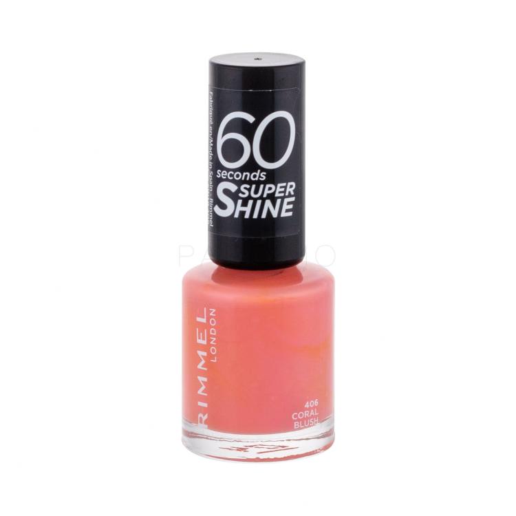 Rimmel London 60 Seconds Super Shine Smalto per le unghie donna 8 ml Tonalità 406 Coral Blush