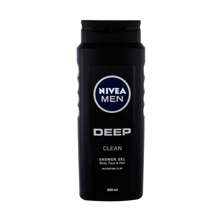 Nivea Men Deep Clean Body, Face &amp; Hair Doccia gel uomo 500 ml