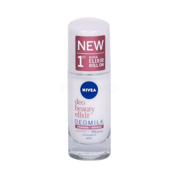 Nivea Deo Beauty Elixir Deomilk Sensitive Roll-on Antitraspirante donna 40 ml