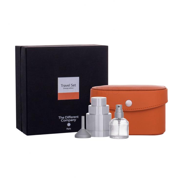 The Different Company Travel Set Orange Pacco regalo flacone 10 ml + supporto per flacone 1 pz + imbuto 1 pz + custodia in pelle