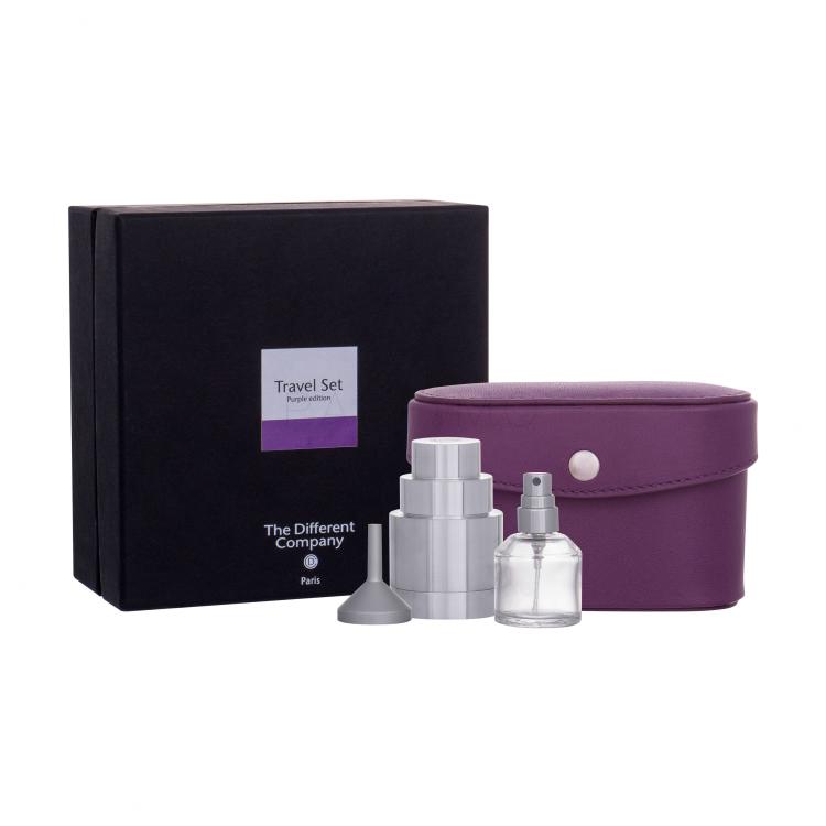 The Different Company Travel Set Purple Pacco regalo flacone 10 ml + supporto per flacone 1 pz + imbuto 1 pz + custodia in pelle