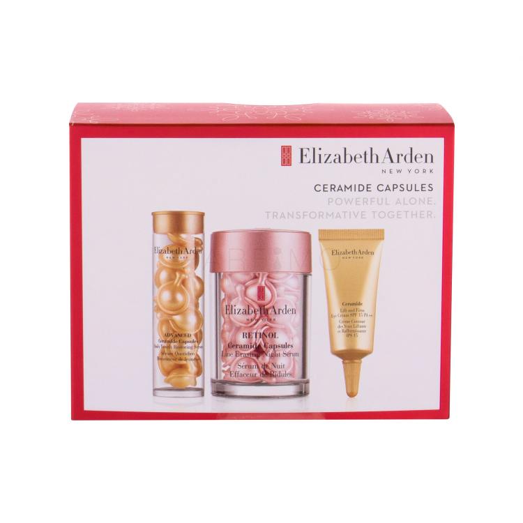 Elizabeth Arden Ceramide Retinol Capsules Pacco regalo siero in capsule notte 30 pz + siero in capsule 14 pz + contorno occhi SPF15 5 ml