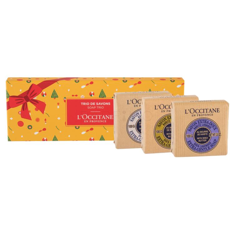 L&#039;Occitane Shea Butter Soap Trio Pacco regalo saponetta 100 g + saponetta Verveine 100 g + saponetta Lavender 100 g