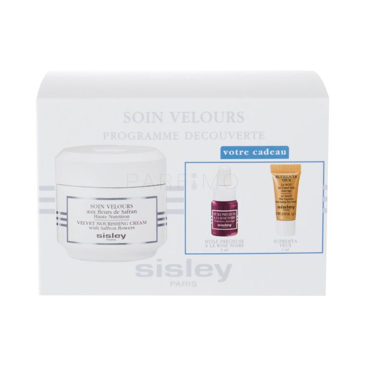 Sisley Velvet Nourishing Pacco regalo crema viso giorno 50 ml + siero Huile Precieuse 3 ml + contorno occhi The Supreme 1 ml