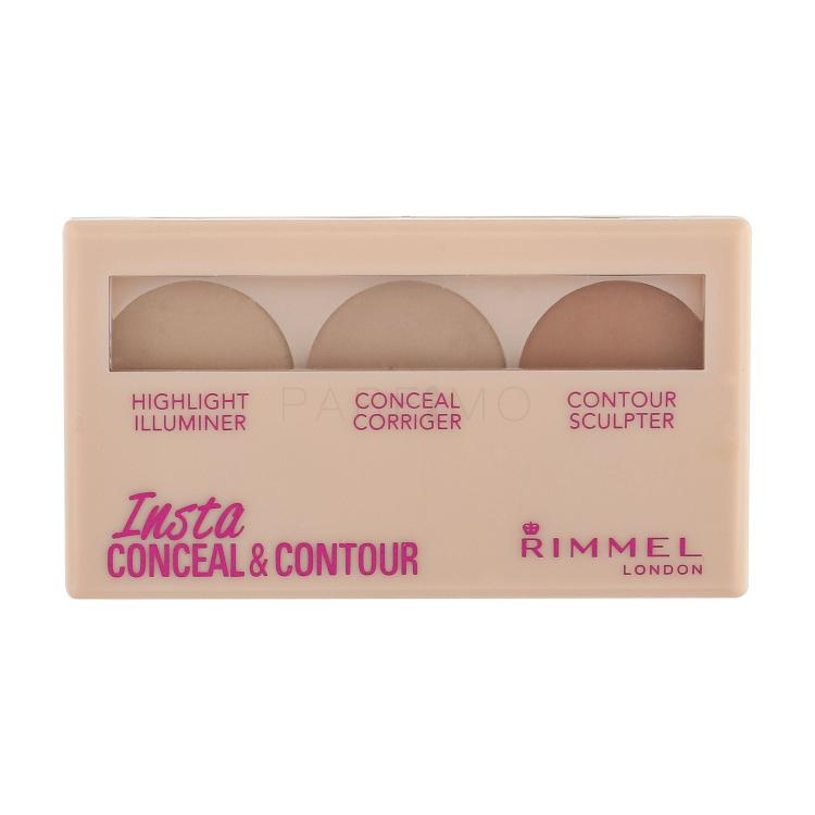 Rimmel London Insta Conceal &amp; Contour Contouring palette donna 8,4 g Tonalità 010 Light