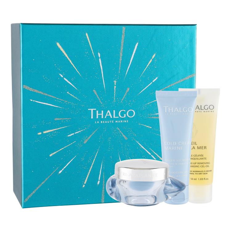 Thalgo Cold Cream Marine Pacco regalo crema viso giorno 50 ml + maschera viso 50 ml + olio detergente viso Éveil á La Mer 50 ml