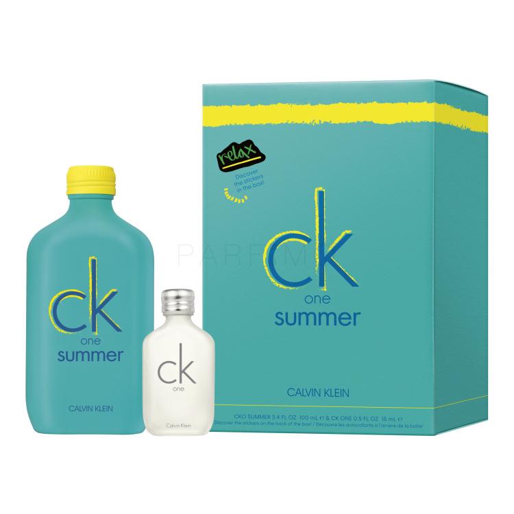 Calvin Klein CK One Summer 2020 Pacco regalo eau de toilette 100 ml + eau de toilette CK One 15 ml + adesivi