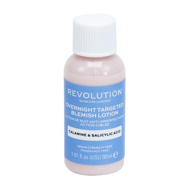 Revolution Skincare Overnight Targeted Blemish Lotion Calamine &amp; Salicid Acid Cura per la pelle problematica donna 30 ml