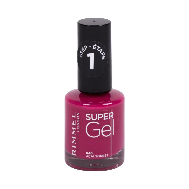 Rimmel London Super Gel STEP1 Smalto per le unghie donna 12 ml Tonalità 040 Acai Sorbet