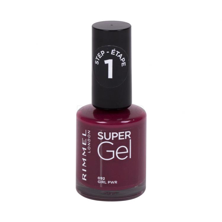 Rimmel London Super Gel STEP1 Smalto per le unghie donna 12 ml Tonalità 092 Girl Pwr