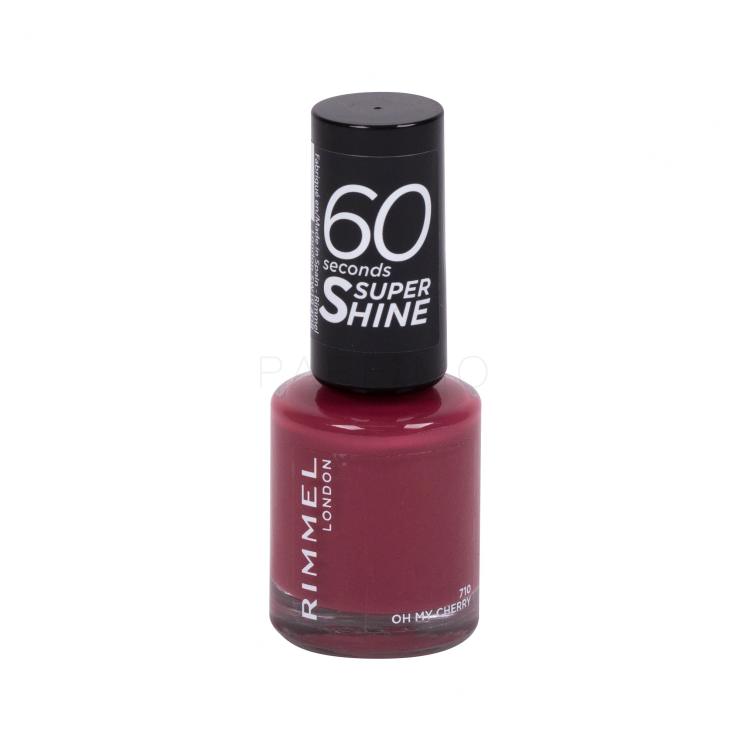 Rimmel London 60 Seconds Super Shine Smalto per le unghie donna 8 ml Tonalità 710 Oh My Cherry