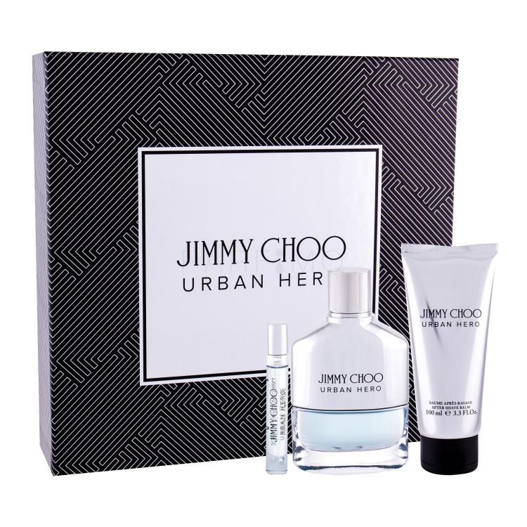 Jimmy Choo Urban Hero Pacco regalo eau de parfum 100 ml + eau de parfum 7,5 ml + balsamo dopobarba 100 ml
