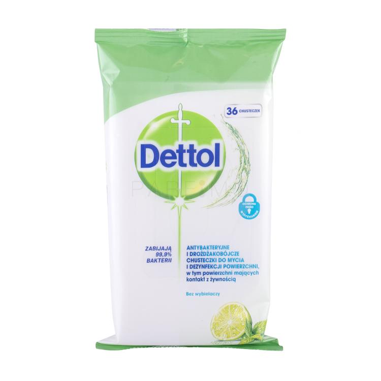 Dettol Antibacterial Cleansing Surface Wipes Lime &amp; Mint Prodotto antibatterico 36 pz
