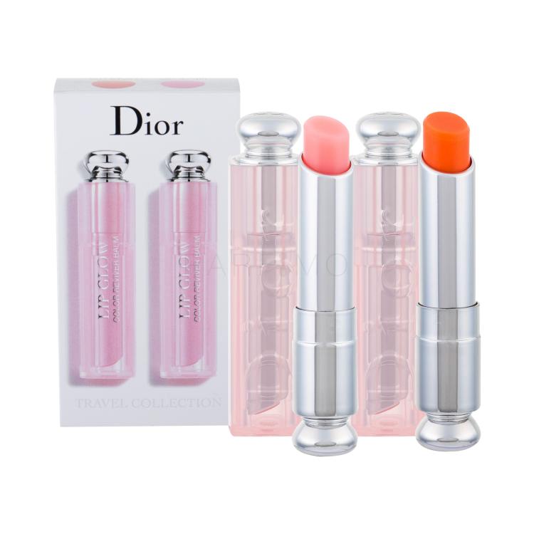 Christian Dior Addict Lip Glow Duo Pacco regalo balsamo labbra 3,5 g + balsamo labbra Lip Glow Reviver Balm 3,5 g 004 Coral