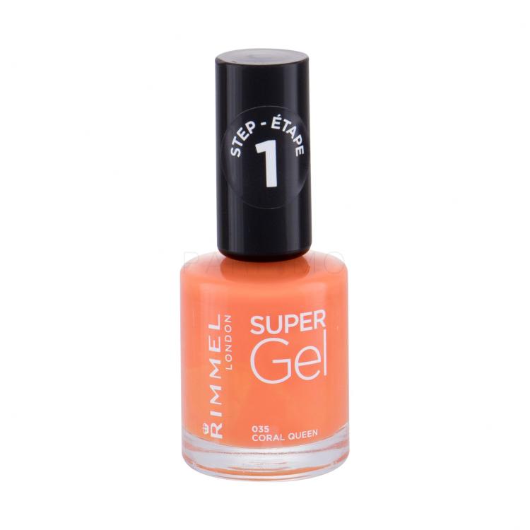 Rimmel London Super Gel STEP1 Smalto per le unghie donna 12 ml Tonalità 035 Coral Queen