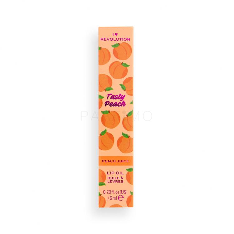 I Heart Revolution Tasty Peach Lip Oil Olio labbra donna 6 ml Tonalità Peach Juice