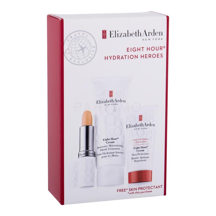 Elizabeth Arden Eight Hour Cream Skin Protectant Travel Kit Pacco regalo 75 ml Eight Hour Hand crema + 30 ml Eight Hour Skin Protectant + 3,7g Eight Hour rossetto