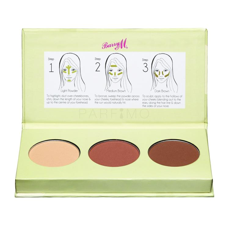 Barry M Flawless Chisel Cheeks Contour Kit Cipria donna 2,5 g Tonalità Light - Medium