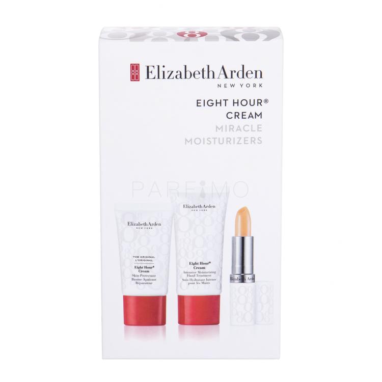 Elizabeth Arden Eight Hour Cream Skin Protectant Pacco regalo crema viso giorno 15 ml + balsamo labbra SPF15 3,7 g + crema mani 30 ml