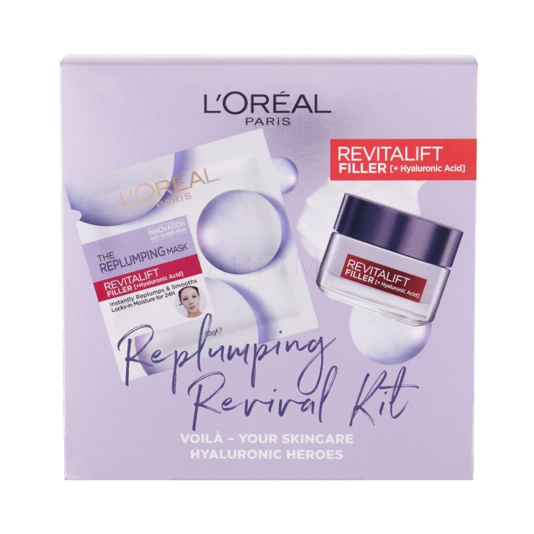 L&#039;Oréal Paris Revitalift Filler HA Pacco regalo crema viso giorno 50 ml + maschera viso 35 g