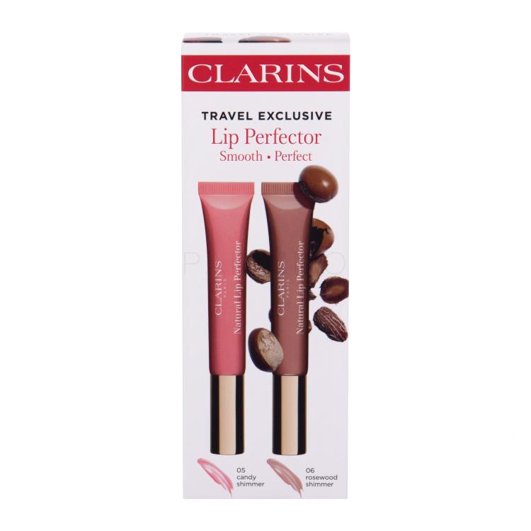 Clarins Natural Lip Perfector Pacco regalo gloss labbra 12 ml + gloss labbra 12 ml 06 Rosewood Shimmer