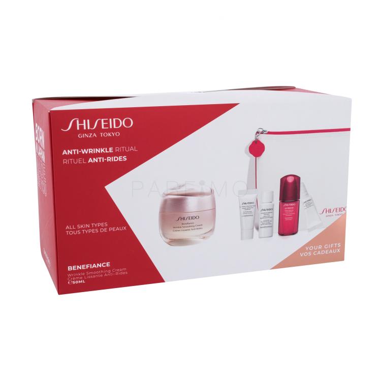Shiseido Benefiance Anti-Wrinkle Ritual Pacco regalo crema viso giorno Benefiance Wrinkle Smoothing Cream Enriched 50 ml + mousse detergente Clarifying Cleansing Foam 5 ml + tonico Treatment Softener Enriched 7 ml + siero viso Ultimune Power Infusing Concentrate 10 ml + contorno occhi Benefiance Wri
