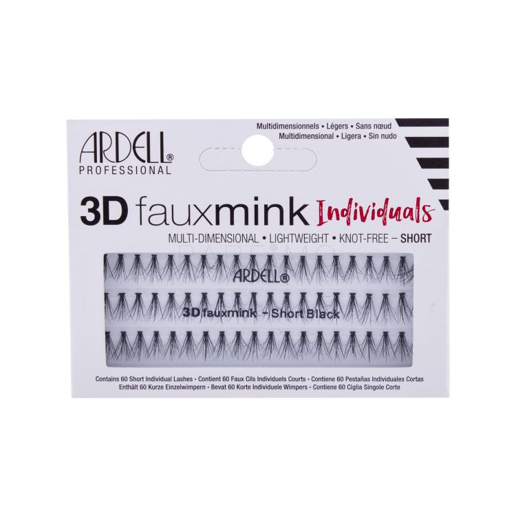 Ardell 3D Faux Mink Individuals Short Ciglia finte donna 60 pz Tonalità Black