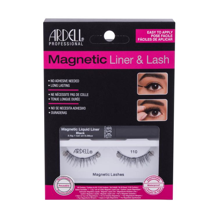 Ardell Magnetic Liner &amp; Lash 110 Pacco regalo ciglia magnetiche 110 1 paio + eyeliner in gel magnetico Magnetic Liquid Liner 2,5 g Black
