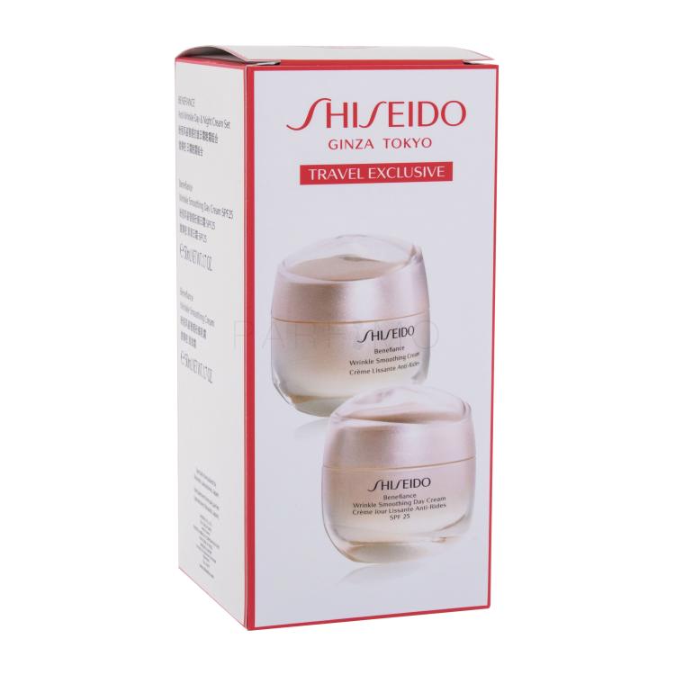 Shiseido Benefiance Anti-Wrinkle Day &amp; Night Cream Set Pacco regalo crema giorno Benefiance Wrinkle Smoothing Day Cream SPF25 50 ml + crema notte Benefiance Wrinkle Smoothing Cream 50 ml