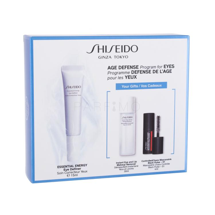 Shiseido Essential Energy Pacco regalo contorno occhiEssential Energy Eye Definer 15 ml + struccante Instant Eye and Lip Makeup Remover 30 ml + mascara Controlled Chaos Mascara Ink 4 ml 01 Black Pulse