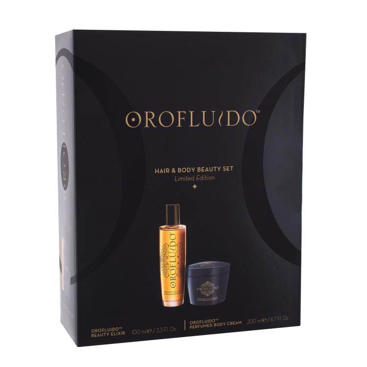 Orofluido Hair &amp; Body Beauty Set Pacco regalo olio per capelli Beauty Elixir 100 ml + crema corpo Body Cream 200 ml