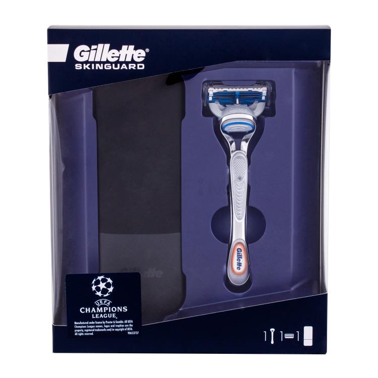 Gillette Skinguard UEFA Pacco regalo rasoio con testa singola 1 pezzo + etui