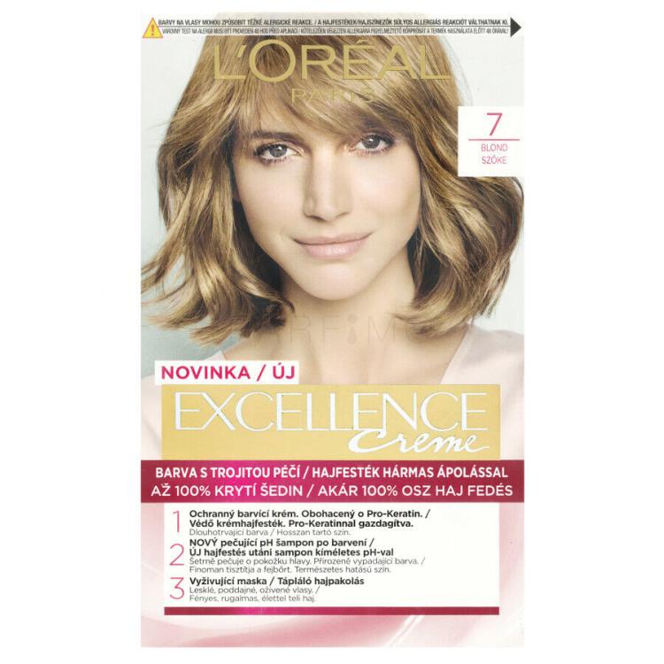 L&#039;Oréal Paris Excellence Creme Triple Protection Tinta capelli donna 48 ml Tonalità 7 Natural Blonde