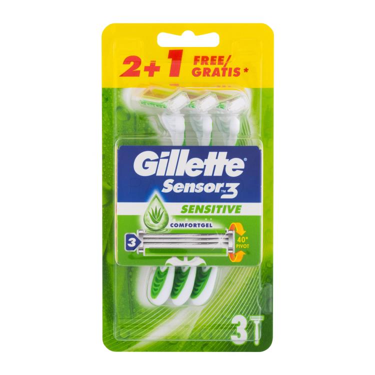 Gillette Sensor3 Sensitive Rasoio uomo 3 pz