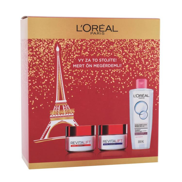 L&#039;Oréal Paris Revitalift Pacco regalo crema giorno Revitalift 50 ml + crema notte Revitalift 50 ml + acqua micellare 200 ml