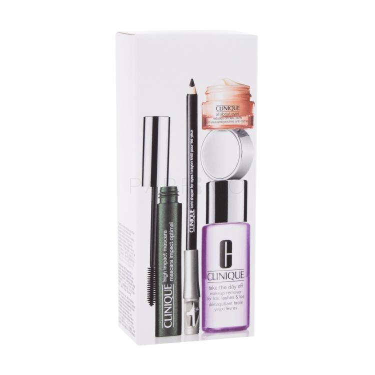 Clinique Eye Definition Pacco regalo mascara High Impact Mascara 7 g + eyeliner Kohl Shapes 1,2 g + struccante Take The Day off Make Up Remover 50 ml + crema contorno occhi All About Eyes 7 ml