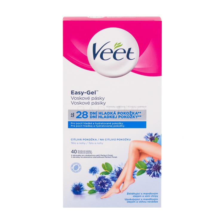 Veet Easy-Gel Wax Strips Body and Legs Sensitive Skin Prodotti depilatori donna 40 pz