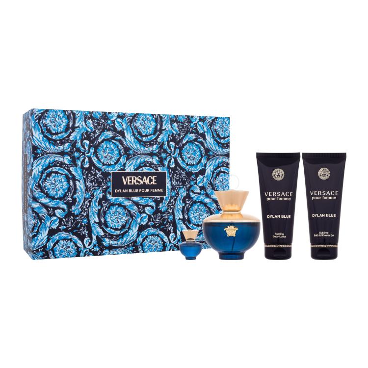 Versace Pour Femme Dylan Blue Pacco regalo eau de parfum 100 ml + eau de parfum 5 ml + latte per il corpo 100 ml + doccia gel 100 ml
