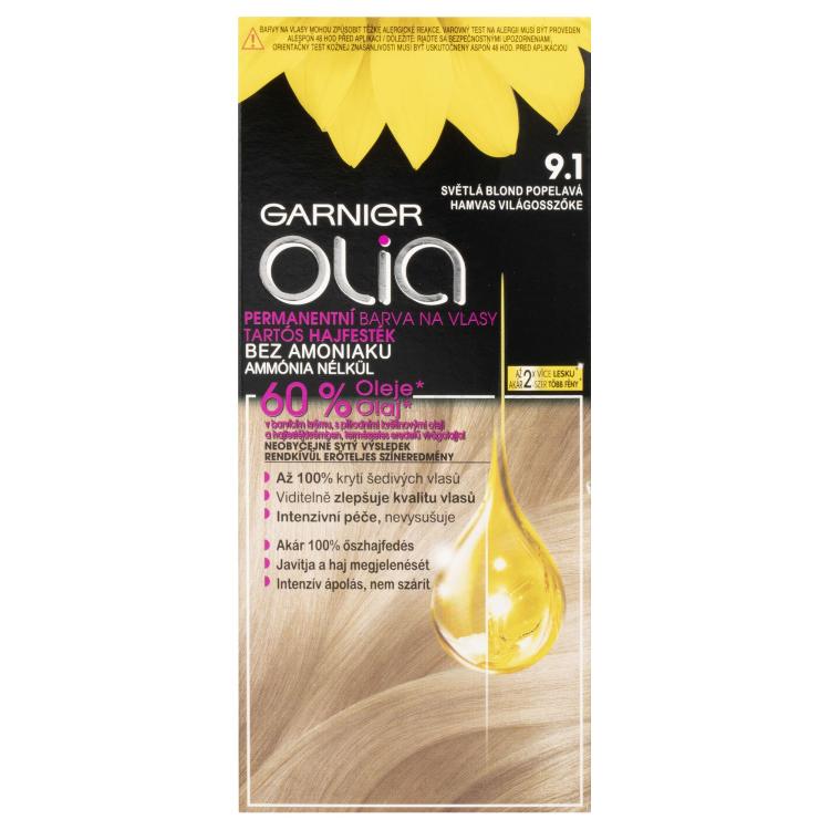 Garnier Olia Permanent Hair Color Tinta capelli donna 50 g Tonalità 9,1 Ashy Light Blonde