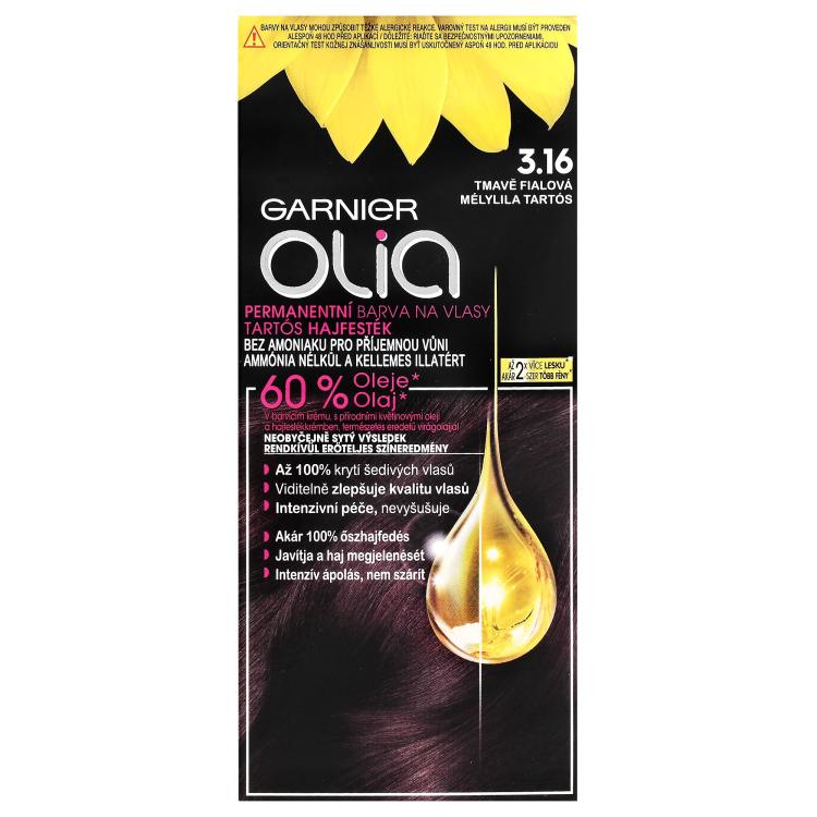 Garnier Olia Permanent Hair Color Tinta capelli donna 50 g Tonalità 3,16 Deep Violet