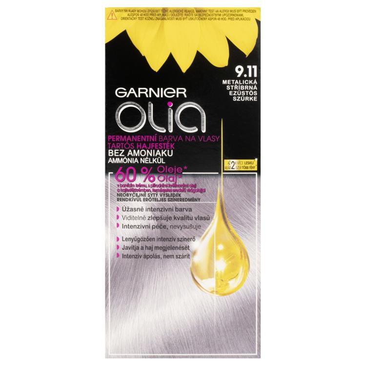 Garnier Olia Permanent Hair Color Tinta capelli donna 50 g Tonalità 9,11 Metallic Silver
