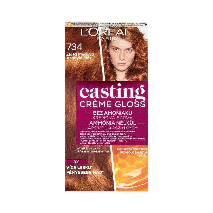 L&#039;Oréal Paris Casting Creme Gloss Tinta capelli donna 48 ml Tonalità 734 Golden Honey